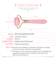 Rouleau facial miniature portable de qualité supérieure en quartz rose naturel, aventurine verte et améthyste pour un massage confortable des yeux