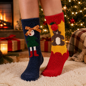 Coffret Cadeau Chaussettes Douillettes de Noël <span class=keywords><strong>en</strong></span> Polaire Corail – Idéal pour la Maison et les Fêtes <span class=keywords><strong>en</strong></span> <span class=keywords><strong>Famille</strong></span> - Product Image 2