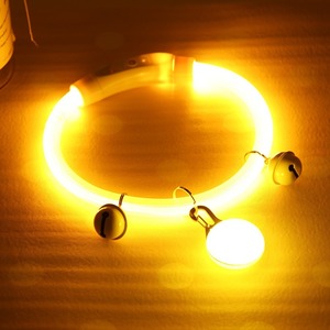 <span class=keywords><strong>Collar</strong></span> de perro LED recargable con decoración de cinta acolchada, patrón sólido y función brillante para paseos nocturnos - Product Image 6