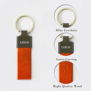Custom <b>Personalized</b> Leather <b>Keychain</b> With Laser Engraved Wedding Favors Charm Plain Wood Pouch Cork for Key Organization - Product Image 3