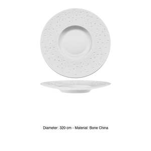 Assiette Gural Moon Blanche Gourmet en Porcelaine Fine Polie 32 cm pour Restaurants, Hôtels et Vente en Gros de Vaisselle - Product Image 3