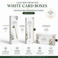 Boîte en carton blanc de qualité supérieure, imprimée en offset bicolore, pour éteignoir à bougie, applicateur de mèche et boîte d'allumettes de luxe
