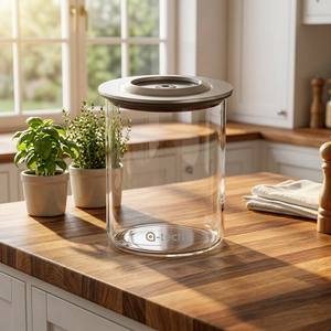 Contenitore per Alimenti <span class=keywords><strong>Sottovuoto</strong></span> in <span class=keywords><strong>Vetro</strong></span> Senza BPA con Coperchio Ribaltabile, Design Impilabile, Lavabile in Lavastoviglie e Grande Capacità per Uso in Cucina - Product Image 1