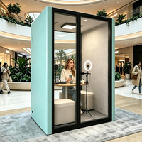 Cabine insonorisée pour diffusion en direct, cabine de diffusion silencieuse, modulaire, moderne, avec ventilation et éclairage, pour YouTuber, bureau, immeuble, bureau à domicile