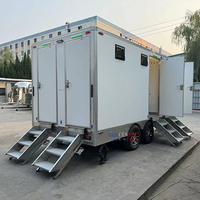 Remorque WC mobile climatisée de luxe personnalisée en usine pour extérieur, toilettes portables d'extérieur à vendre
