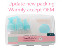 Kit de voyage portable en plastique de haute qualité pour crème et cosmétiques, fabriqué à Guangzhou, en PVC blanc, OEM