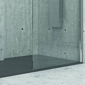 Vassoio doccia moderno in ardesia 180x80 con effetto pietra Kamalu materiale impermeabile acrilico e resina per uso bagno e Hotel - Product Image 5