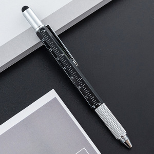 Bolígrafo de Metal multifuncional seis en uno, herramienta capacitiva transfronteriza, destornillador, regla de escala, función de pantalla táctil para deportes - Product Image 6