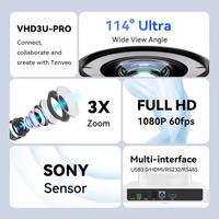 Tenveo VHD3H PTZ Streaming-Kamera mit KI-Tracking, 1080P, 3-fach Optischer Zoom, USB/HDMI 114 °   Weitwinkel-Livestreaming-PTZ-Kamera