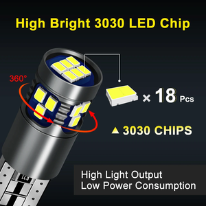 W5W T10 Auto LED Ampoule 168 194 Canbus ni Error Free 18SMD 3030 Car Signal Lights Clearance License Plate Lamp 6000K White 12V - Product Image 2