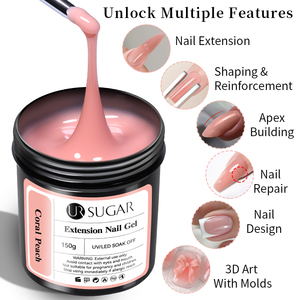 UR SUGAR Gel Constructor de <span class=keywords><strong>Uñas</strong></span> de Gran Capacidad 150g, Colores Rosa Nude, Extensión de <span class=keywords><strong>Uñas</strong></span> <span class=keywords><strong>en</strong></span> Gel, Autonivelante, Extensión Rápida, Gel UV Duro para <span class=keywords><strong>Uñas</strong></span> - Product Image 3