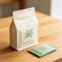 Sachets de café personnalisés en gros à huit soudures, pochettes d'emballage de café hermétiques à fermeture éclair pour grains et poudre de café