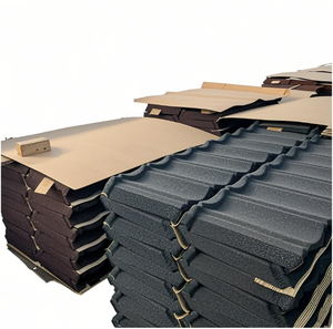 Tejas de techo de metal ignífugas Aislamiento térmico Tejas de techo de metal recubiertas de piedra para villas y casas para templos y apartamentos