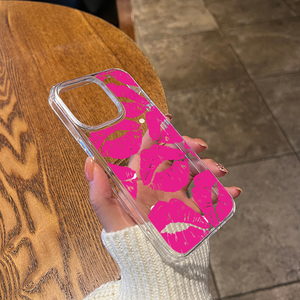 Cute Lady <span class=keywords><strong>Kiss</strong></span> Lips Print Design Clear PC TPU Funda de teléfono a prueba de golpes para iPhone 14 Pro Max 13 Funda dura - Product Image 3