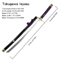 100.7cm Pedang & Pisau Bambu Mainan Replika Senjata Cosplay Tokugawa Ieyasu
