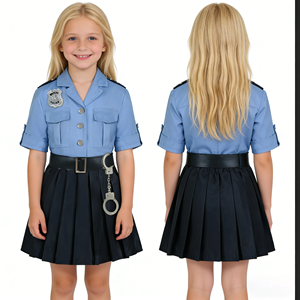 Nouvelle conception de costume de cosplay de policier pour enfants, déguisement de fête pour filles, uniformes de police pour carnaval, costumes pour la Journée <span class=keywords><strong>des</strong></span> carrières - Product Image 2