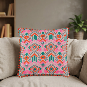 Wholesale Intricate Embroidered Square Floral Cushion Covers & Decorative <b>Pillow</b> Cases for Home Hotel & Hospital <b>Decor</b> - Product Image 2