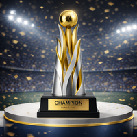 Trophée de football sculptural fait main et peint à la main WeiVista, récompense en résine, logo personnalisé, prix de champion, vente en gros