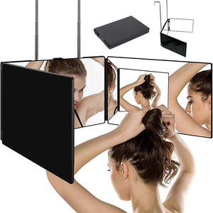 <span class=keywords><strong>Miroir</strong></span> de maquillage pliable télescopique réglable sur trois côtés, <span class=keywords><strong>miroir</strong></span> à 360° pour auto-coiffage, <span class=keywords><strong>miroir</strong></span> de voyage portable avec crochet, 1X en plastique - Product Image 5