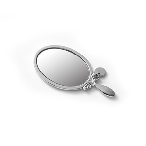 Oval Shape Portable Vanity Vintage Hand Pocket Mirror Custom Mini Purse Mirror Hand Held - Product Image 3
