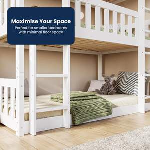 Lits superposés triples pour enfants Lit superposé haut Robuste Durable Robuste Cosy Élégant Design peu encombrant pour le salon École - Product Image 3