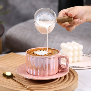 Tazza da caffè e piattino in ceramica in porcellana con Design di moda lucido tazza da caffè tazze da latte - Product Image 4