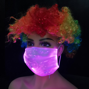 Mascarilla con batería recargable para fiesta de Halloween, máscara facial luminosa de fibra óptica Led, 7 colores, <span class=keywords><strong>2021</strong></span> - Product Image 4