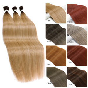 Long Straight Synthetic Hair Extensions Heat Resistant Flame Retardant Fiber Machine Double Weft <b>Wig</b> <b>Braids</b> - Product Image 3