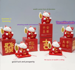 Tirelire en céramique de <span class=keywords><strong>porcelaine</strong></span> japonaise mignonne, chat porte-bonheur <span class=keywords><strong>Maneki</strong></span> <span class=keywords><strong>Neko</strong></span> pour la fortune, tirelire chinoise pour la richesse, artisanat pour la maison - Product Image 1