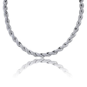 8mm रस्सी आकार अनियमित नई सूई आइस्ड बाहर श्रृंखला पूर्ण घन जिक्रोन सुरक्षा ताला सोना चांदी मढ़वाया मियामी कुत्ते क्यूबा श्रृंखला के लिए पुरुषों - Product Image 5