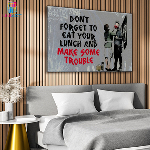 UNIART Make Some Trouble Canvas Art Poster y Wall Art Picture Print Modern Dormitorio Decoración Posters Banksy Graffiti Art - Product Image 4