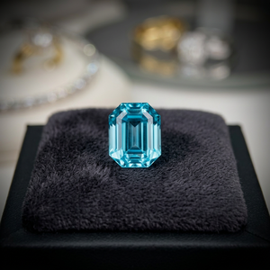 Zirconia Azul Natural de Corte Esmeralda de 2.70 CT, Corte Excelente, de Camboya - Product Image 2