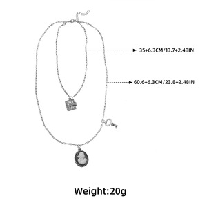 Colliers superposés Kaimei 2026, bijoux fantaisie, pendentif tête de beauté, chaîne de pull, longue chaîne, <span class=keywords><strong>collier</strong></span> <span class=keywords><strong>camée</strong></span> doré - Product Image 6