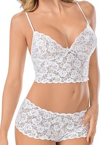Ensemble de lingerie sexy en dentelle pour femmes <span class=keywords><strong>Soutien</strong></span>-<span class=keywords><strong>gorge</strong></span> push-up transparent à bretelles avec broderie, string et pantalon bikini - Product Image 5