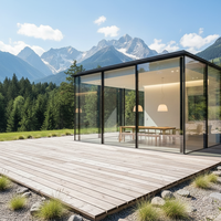 Moderna Sala de Estar de Aluminio con Doble Vidrio Templado Low-E, Insonorizada, Aislada, Impermeable, con Puerta Corredera Panorámica Sellada