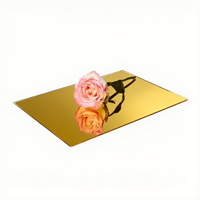 Plaque miroir en acrylique PMMA de 3 mm d'épaisseur, couleur or argent, taille personnalisée, certifiée UE, découpe laser