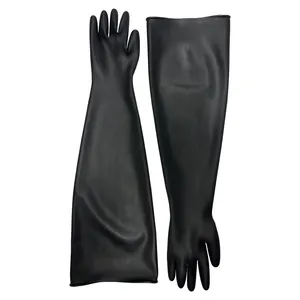 Industrial Grade Waterproof Safety Black Neoprene Rubber Glove Box Gloves