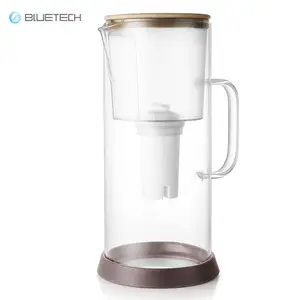Sertifikalı filtrasyon 3.5L cam sürahi içme suyu arıtıcısı alkali su filtresi sürahi sürahi ile kolu
