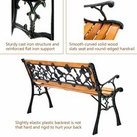 Chaise en bois dur de cadre de fonte de banc de parc de jardin de patio extérieur belle