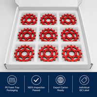 Pignon usiné CNC 4 axes en acier inoxydable/alliage d'aluminium 7075 anodisé rouge, qualité supérieure, prix usine