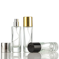 Flacon pulvérisateur de parfum en verre transparent de 30 ml, base épaisse, atomiseur à pompe, vide, rechargeable, emballage cosmétique de voyage
