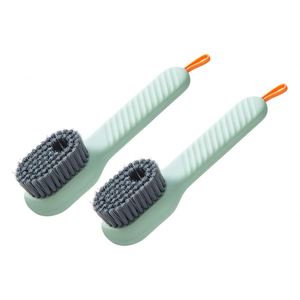 Plastic <b>Scrub</b> <b>Brush</b> with Soap Dispenser Nylon Bristles Handheld for Laundry & Shoe Cleaning - Product Image 1