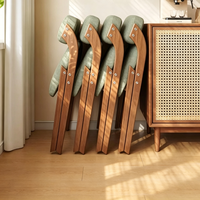 Chaise de salle à manger pliable en bois massif de style nordique avec dossier, design gain de place pour la maison, le bureau et les salles de conférence