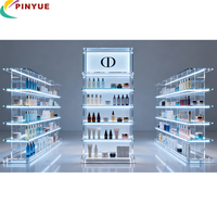 Vente directe d'usine, présentoir en acrylique LED sur mesure de 3 mm d'épaisseur pour parfum, cosmétiques, maquillage, soins de la peau, magasin de nouveautés