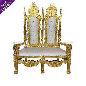 Hot Sale Luxury Royal Queen King Throne <b>Chair</b> Rental Bride and Groom <b>Chair</b> for Wedding Golden king Throne <b>Chair</b> - Product Image 6