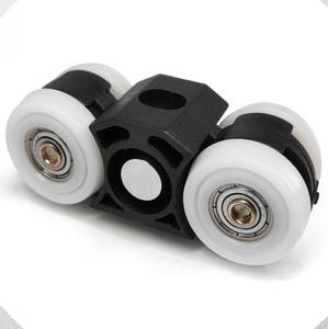 Roulette de porte coulissante en verre avec <span class=keywords><strong>pince</strong></span> en aluminium, roue en POM et rail en nylon, capacité 80 kg, pour hôtels - Product Image 4