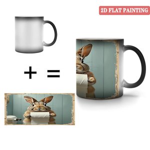 Frosted Black 11oz <b>Ceramic</b> <b>Mug</b> Sublimation Heat Change Blank DIY Cup - Product Image 4