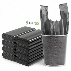 Sacs poubelles de 10 gallons pour usage domestique, sacs poubelles en plastique noir épais pour la maison, le bureau, la salle de bain, le papier, le polystyrène - Product Image 1