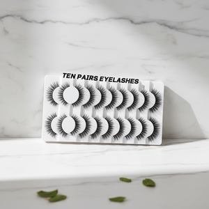 Lot de 10 paires de faux <span class=keywords><strong>cils</strong></span> 3D en soie, <span class=keywords><strong>cils</strong></span> entiers, marque privée, fibres synthétiques, <span class=keywords><strong>cils</strong></span> naturels, fournisseur - Product Image 1