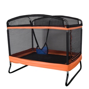 Funjump Trampoline rectangulaire personnalisé pour enfants et adultes, intérieur/extérieur, avec balançoire et toboggan, cadeaux de vacances - Product Image 1